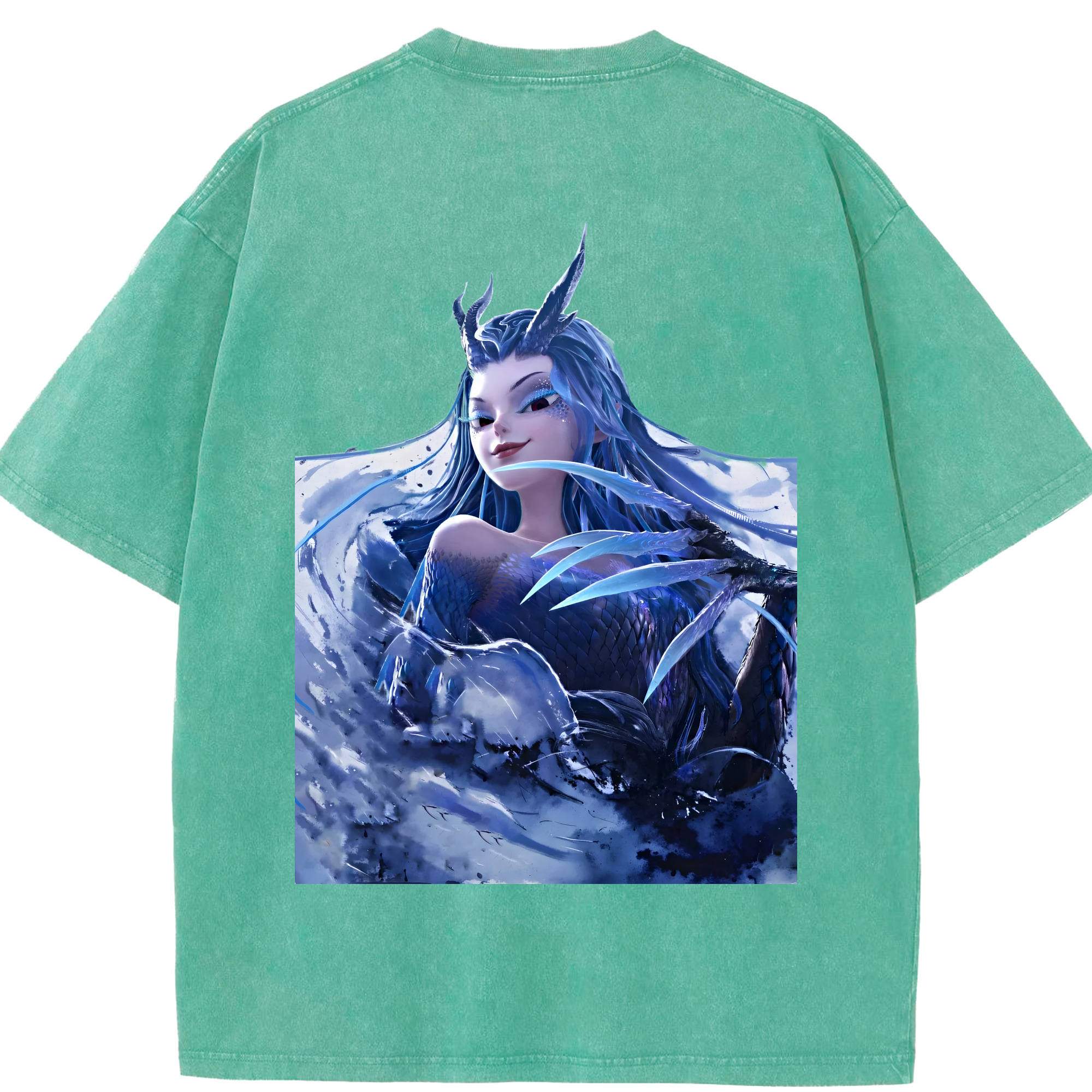 （画像用） Ne Zha 2 ナタ 魔童の大暴れ 綿100% ヴィンテージ風 半袖Tシャツ（背面プリント）